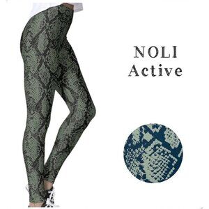 Noli Active‎ Snakeskin Print high rise legging green size S